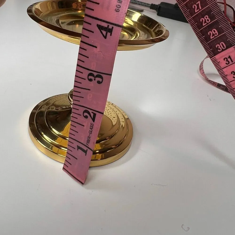 Partylite PILLAR CANDLE HOLDER Brass 3.5